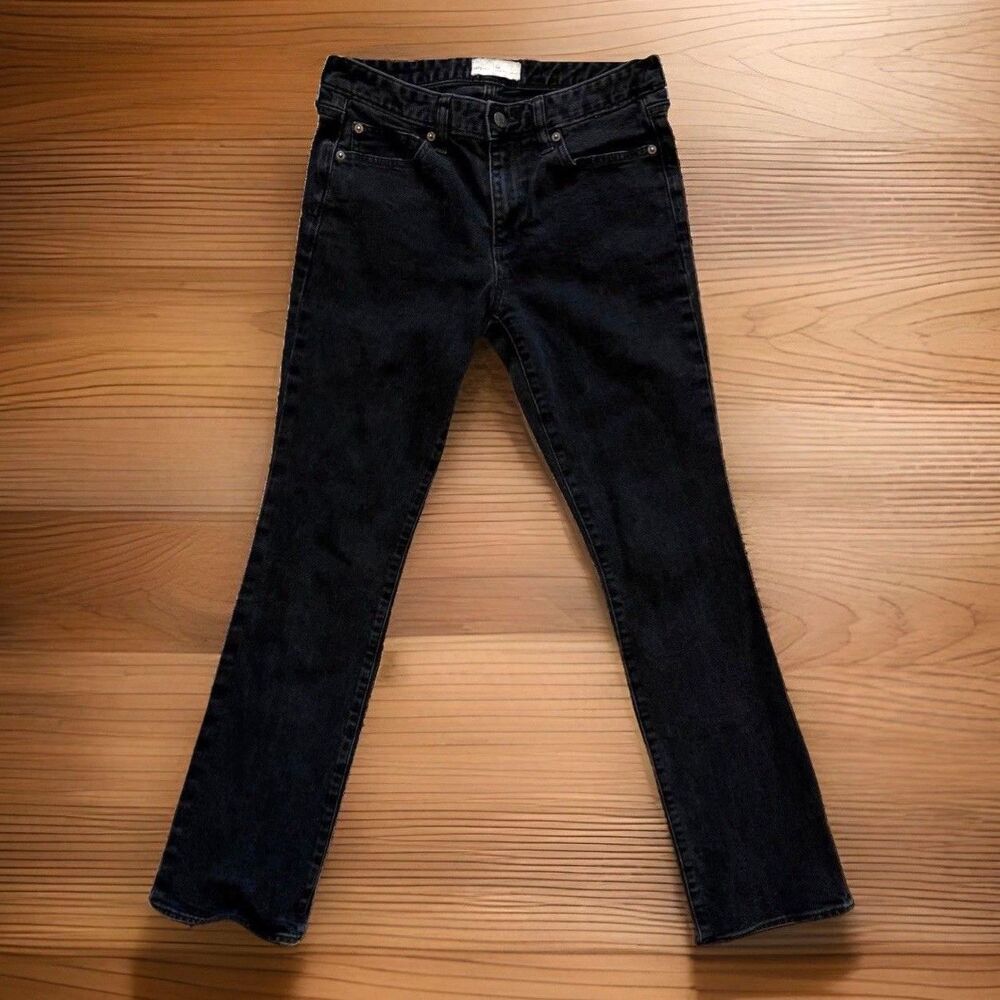 GAP 1969 Womens Size 29 Short Black Denim Jeans Perfect Boot Mid-Rise Stretch